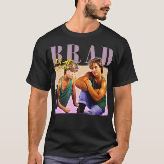 Brad Pitt 90s Style Aesthetic Fan Art Design T-Shirt