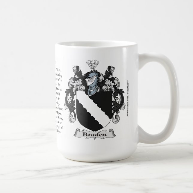 Braden, the Origin, the Meaning and the Crest Coffee Mug (Right)