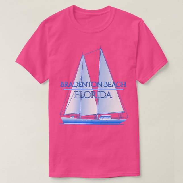 Bradenton Beach Florida Coastal Nautical Sailing S T-Shirt (Design Front)