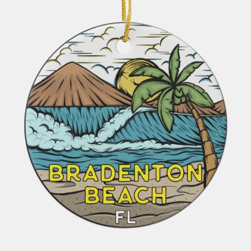 Bradenton Beach Florida Vintage Art Ceramic Ornament
