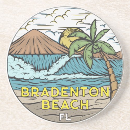 Bradenton Beach Florida Vintage Art Coaster