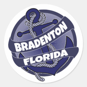 Bradenton Florida anchor swirl stickers