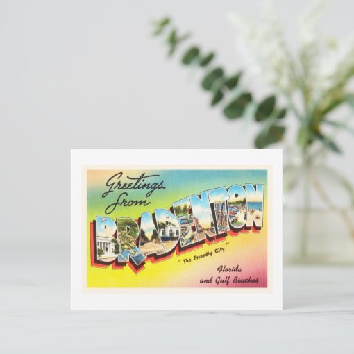 Bradenton Florida FL Old Vintage Travel Souvenir Postcard Zazzle
