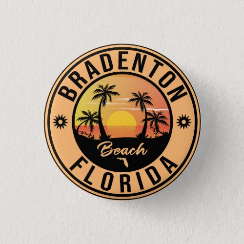 Bradenton Florida Souvenir Beach Vintage Travel Co Button