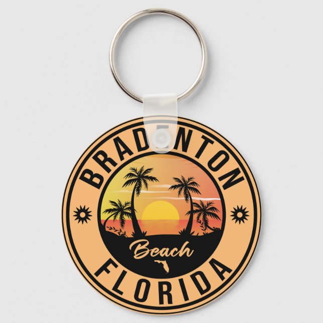 Bradenton Florida Souvenir Beach Vintage Travel Keychain (Front)