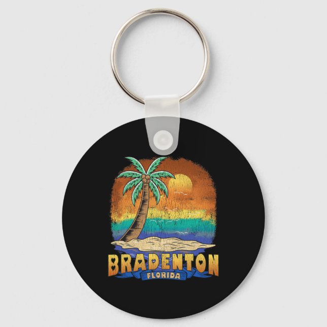 Bradenton Florida Vintage Distressed Souvenir  Keychain (Front)