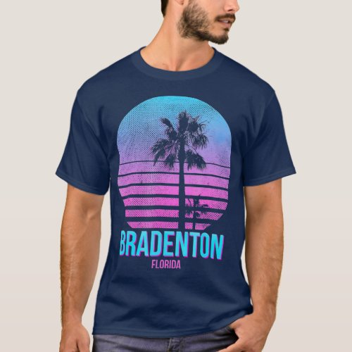 Bradenton Florida Vintage Retro Palm Tree T_Shirt