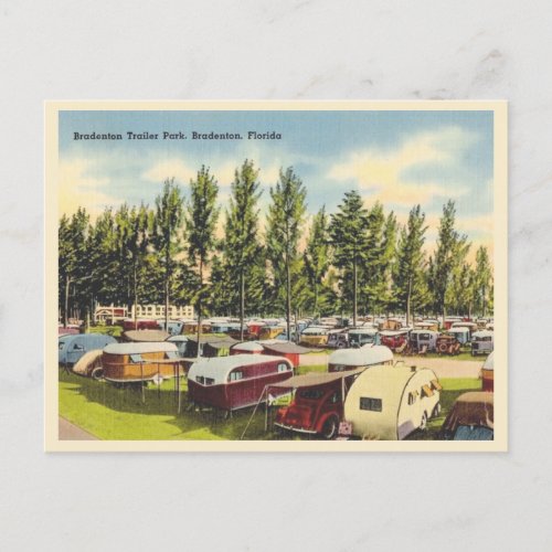 Bradenton Florida vintage trailer park Postcard