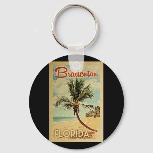 Bradenton Palm Tree Vintage Travel Keychain