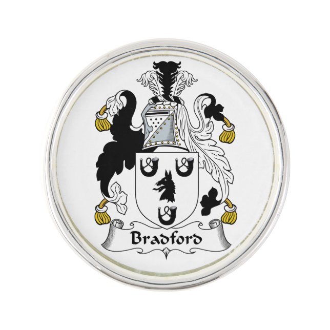 Bradford Family Crest Lapel Pin (Front)