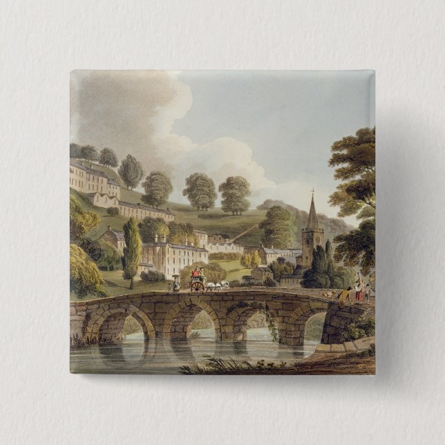 Bradford, from 'Bath Illustrated by a Series of Vi Pinback Button (Front)