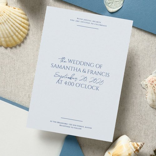 Bradford Modern Photo and Typography Wedding Invitation