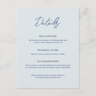 Bradford Modern Wedding Enclosure Card