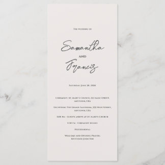Bradford Modern Wedding Program