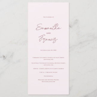 Bradford Modern Wedding Program