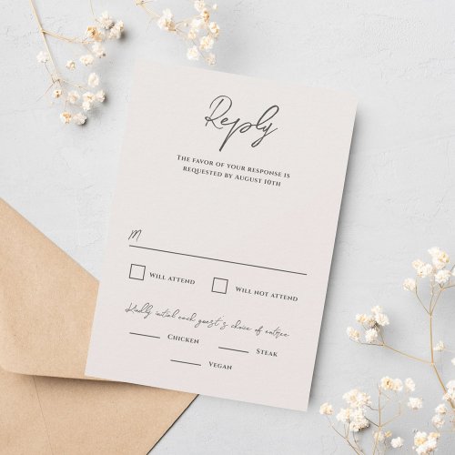 Bradford Modern Wedding RSVP Card