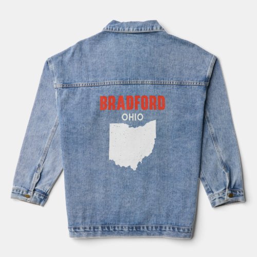Bradford Ohio USA State America Travel Ohioan  Denim Jacket