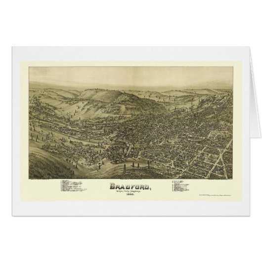 Bradford, PA Panoramic Map - 1895 Cards (Front Horizontal)