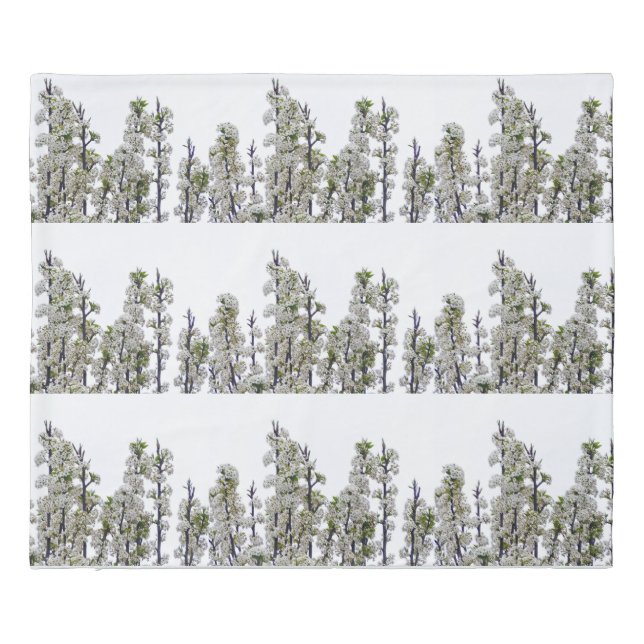 Bradford Pear Blossoms Duvet Cover (Back)