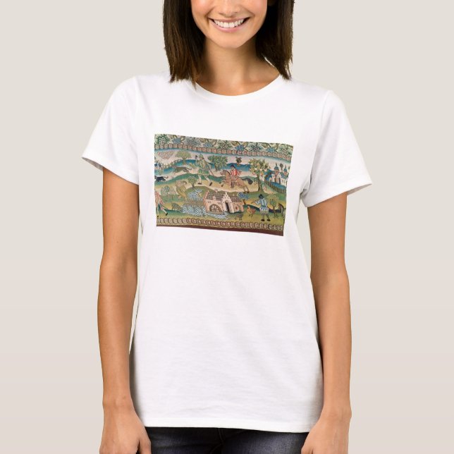 Bradford Table Carpet, detail of scenes of rural l T-Shirt (Front)