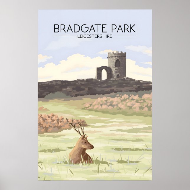 Bradgate Park Leicestershire Travel Poster (Front)