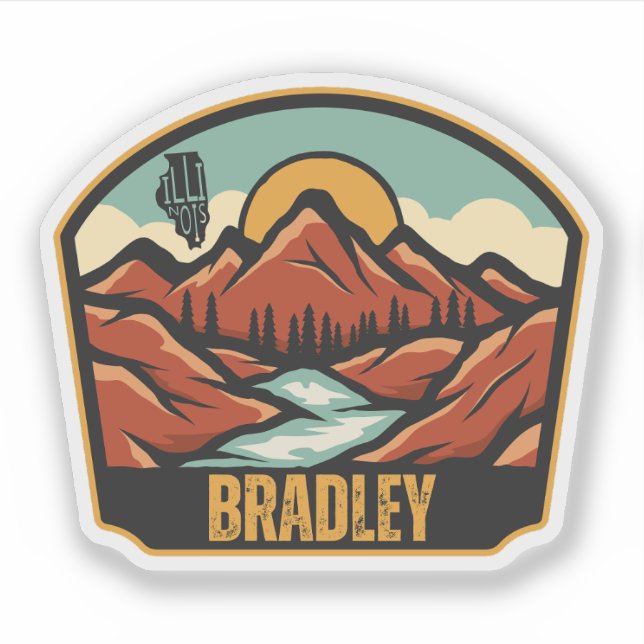 Bradley, Illinois Sticker (Front)