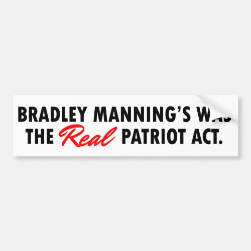 Bradley Manning Bumper Sticker