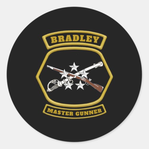 Bradley Master Gunner Emblem Classic Round Sticker
