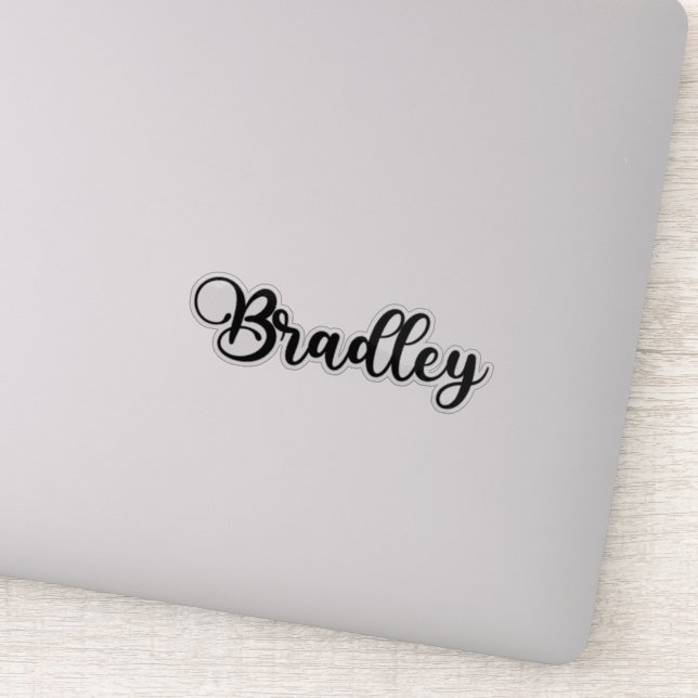 Bradley Name - Handwritten Calligraphy Sticker (Detail)