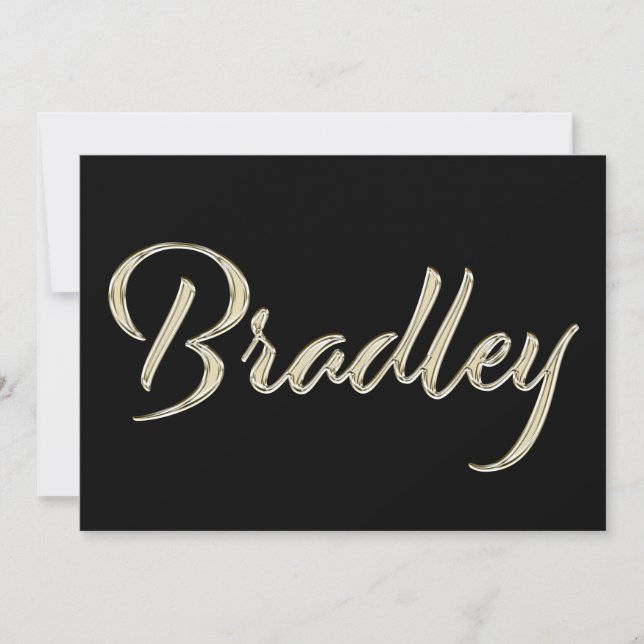Bradley Name white gold Handwriting Card (Front)