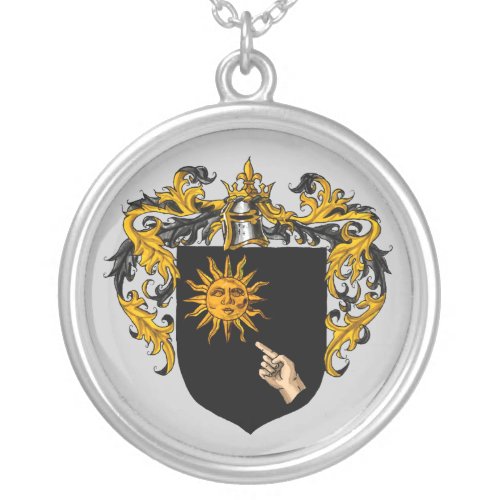 Brady Coat of Arms Silver Plated Necklace