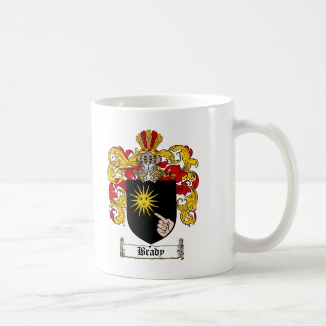 BRADY FAMILY CREST -  BRADY COAT OF ARMS COFFEE MUG (Right)