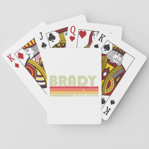 BRADY Gift Name Personalized Funny Retro Vintage B Poker Cards