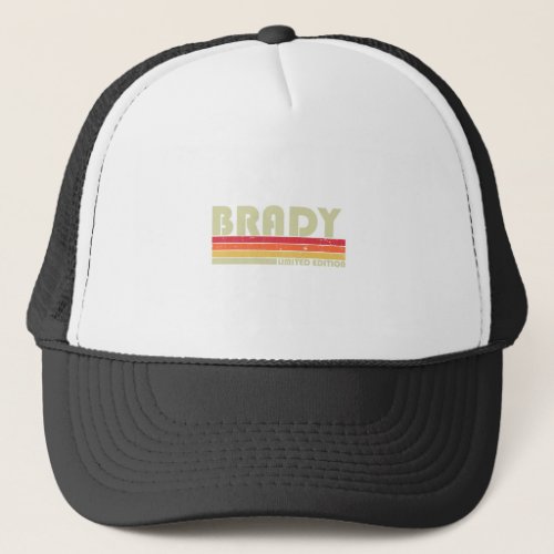 BRADY Gift Name Personalized Funny Retro Vintage B Trucker Hat