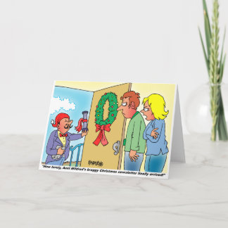 BRAGGY CHRISTMAS NEWSLETTER CARTOON GREETING CARD