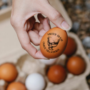 Brahma Chicken Hen With Your Farm Name Egg Stamp