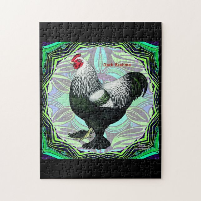 Brahma:  Fancy Dark Rooster Jigsaw Puzzle (Vertical)