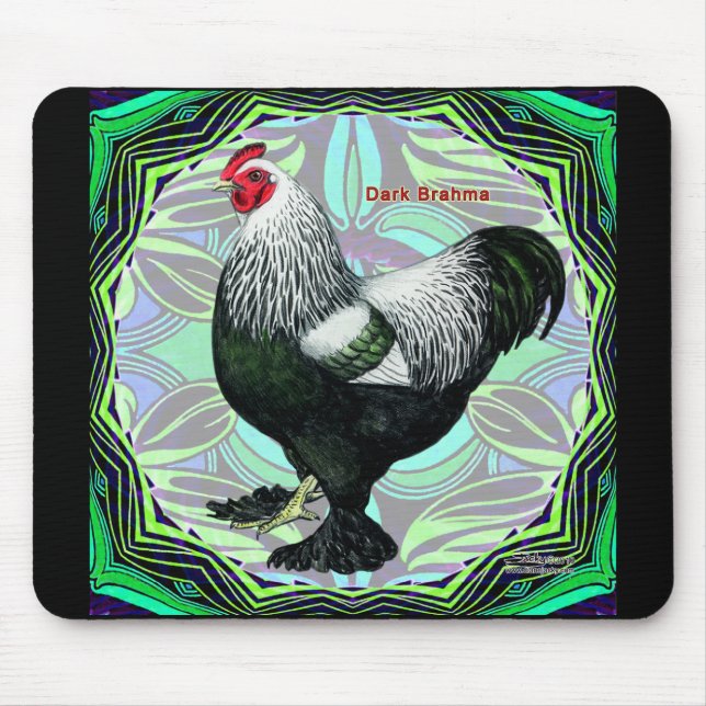 Brahma:  Fancy Dark Rooster Mouse Pad (Front)