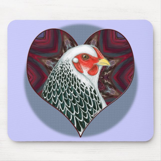 Brahma Hen Heart Mouse Pad (Front)