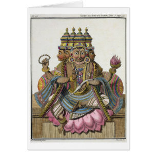 Brahma, Hindu god of creation, from 'Voyage aux In Cards