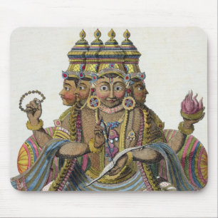 Brahma, Hindu god of creation, from 'Voyage aux In Mouse Pad