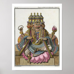 Brahma, Hindu god of creation, from 'Voyage aux In Poster