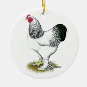 Brahma: Light Rooster Ceramic Ornament