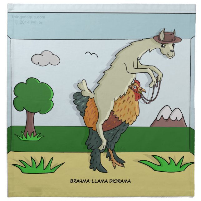 Brahma-Llama Diorama Napkins (Front)