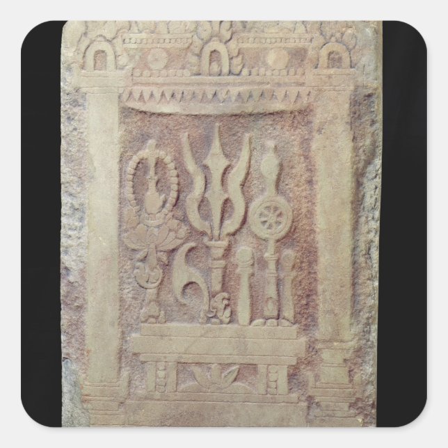 Brahman stele depicting the Trimurti Square Sticker (Front)