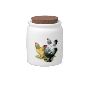 Brahmas Three Roosters Candy Jar