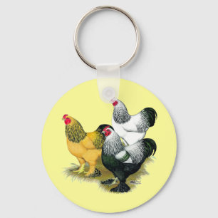 Brahmas Three Roosters Keychain
