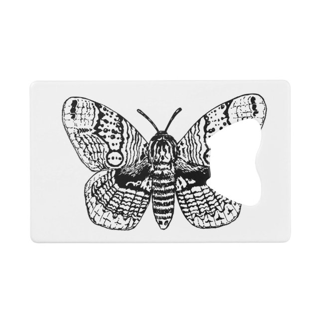 Brahmin moth drawing credit card bottle opener (Front (Horizontal))