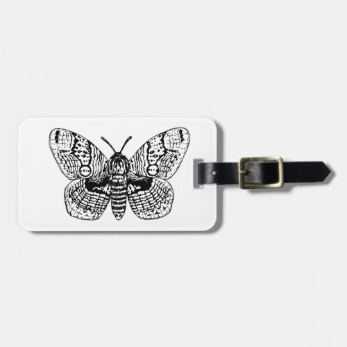 Brahmin moth drawing luggage tag