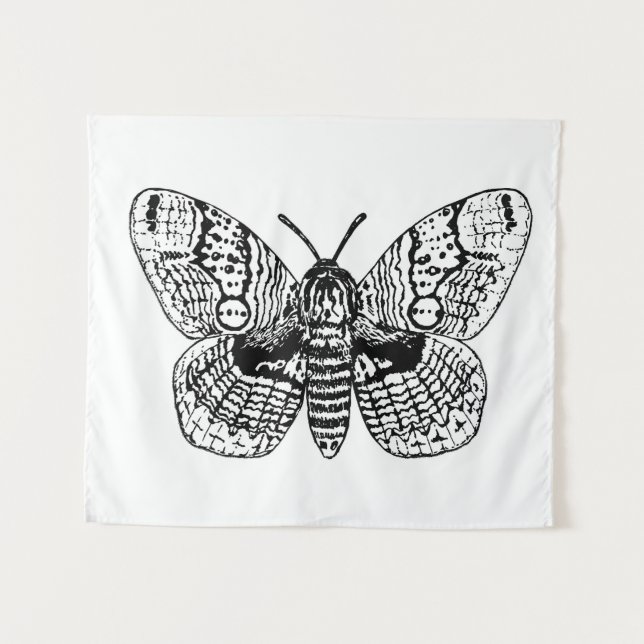 Brahmin moth drawing tapestry (Front (Horizontal))